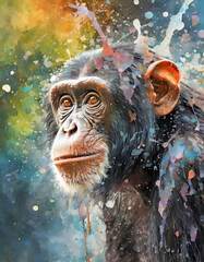 Poster - Lively chimpanzee