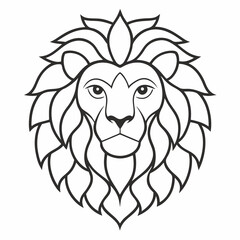 Wall Mural - Lion's head Mandalas outline silhouette vector art illustration
