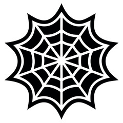 Spider web icon silhouette vector illustration.
