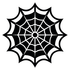 Spider web icon silhouette vector illustration.
