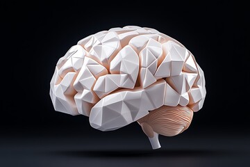 Aufkleber - Minimalist brain design, featuring clean lines and geometric shapes in a monochromatic color scheme