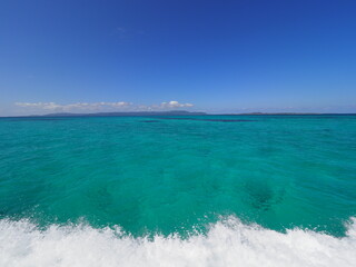 blue sky and transparent sea in okinawa.