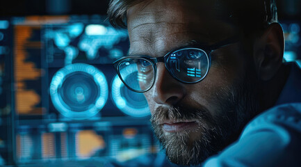 Aufkleber - A person reviewing a cybersecurity report with a data protection strategy.