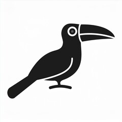 toucan black icon isolated on white