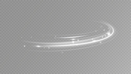 Poster - Light white Twirl. Curve light effect of white line. Glowing white spiral. The effect of high-speed abstract lines. Rotating shiny rings.	