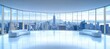 © Ilja - Modern Empty Office Room with Large Windows, Cityscape and Skyline View, New York, USA
