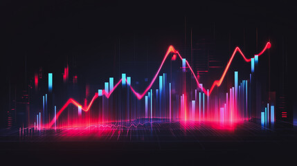 Abstract business black background with Colorful charts and graphs with statistics to innovative analyze business potential and forecast future development of companies growth.