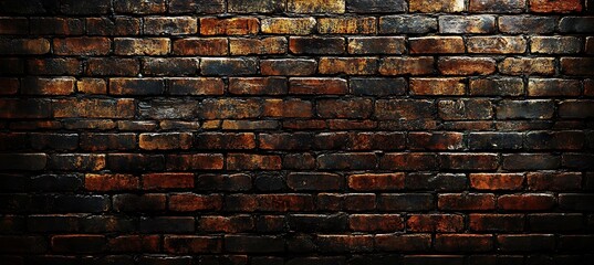 Wall Mural - A rustic, brick wall background with a faded central area for text