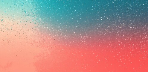 Background for summer banner poster with a grainy gradient color theme in teal, orange, red, and blue