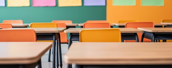 Student Participation thrives in a colorful classroom with ample natural light and bright educational posters, where the arranged desks encourage interaction and collaboration