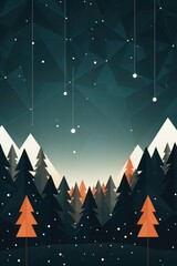 Wall Mural - abstract minimalistic christmas design illustration