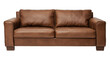 © Ziyon - Industrial sofa png mockup brown leather couch living room furniture isolated from background