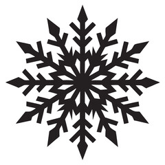 Sticker - Isolated Snowflake silhouettes vector art illustration