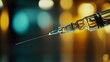 © StudioFF - バイアルに挿入される注射器のクローズアップ