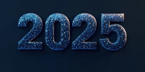 The image shows the year 2025 in blue metallic text.