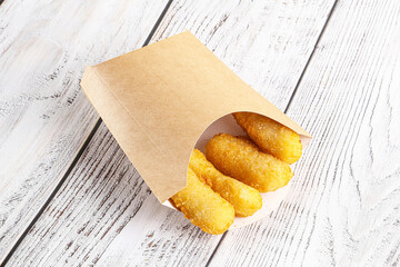 Canvas Print - Breaded cheese sticks snack appetizer