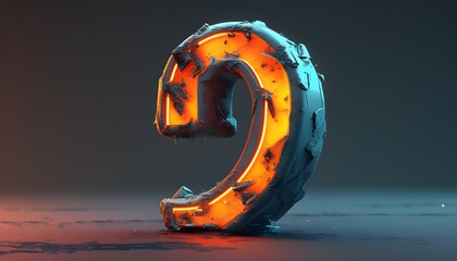 Three-dimensional rendering of number font 7, symbolizing countdown and anticipation