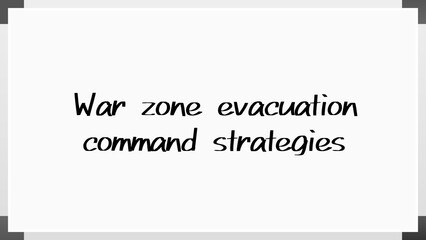 Wall Mural - War zone evacuation command strategies のホワイトボード風イラスト