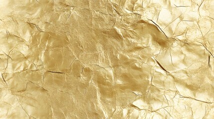 Abstract golden texture of crumpled foil paper.