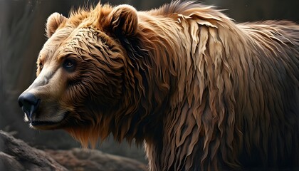 wavy textured fur of bear, dog, and lion showcasing diverse animal hair patterns