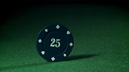 Canvas Print - Poker chips. Filmed on a high-speed camera at 1000 fps. High quality FullHD footage