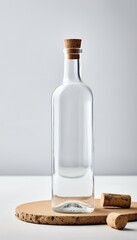 label cork alcoholic beverage bottle glass white  bottle glasses isolated white alcohol drink vodka transparent liquid beverage blank rum clear gin white background liqueur cork alcoholic brandy