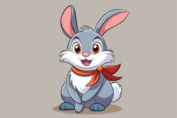 Sticker - A delightful rabbit character shines with personality and charm in a playful setting, a cartoon character of a A charming rabbit