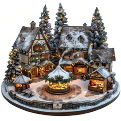 Wall Mural - Many miniature houses on Christmas market