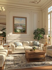 Wall Mural - European-style living room