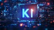 © TensorSpark - Image depicting ki technology for ai tech with a glowing ki chip on a futuristic circuit board.