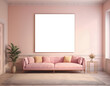 © Arsen H - Mockup room for poster or painting in modern interior, Photo Frame Mockup, pastel colors