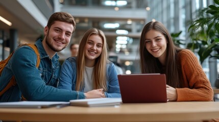 Wall Mural - Young Entrepreneurs Collaborating in Modern Business School