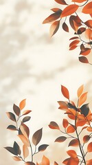 Wall Mural - Abstract Fall Leaves Minimalist Art Background