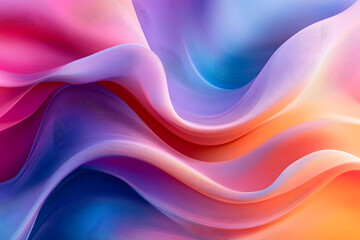 Sticker - Abstract art wavy gradient background. AI generative