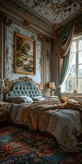 Wall Mural - Exquisite Rococo Style Bedroom