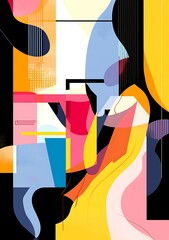 Poster - Abstract Geometric Shapes Artwork In Vibrant Colors