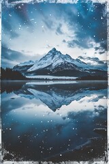 Poster - Snow Covered Mountains Reflected in Still Water