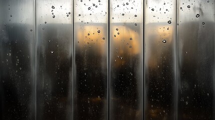 Poster - Water droplets on a glass surface create an abstract pattern.