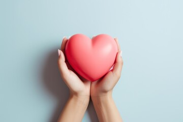 Poster - Hands holding heart romance finger symbol.