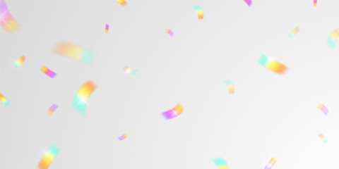 Wall Mural - multicolored light effect and zigzag ribbons falling from above on streamer, tinsel vector