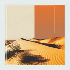 Wall Mural - Desert Landscape with Sand Dunes and Plants