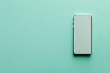 Minimalist Mockup Of Smartphone On Mint Green Background