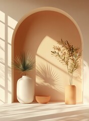 Sticker - Minimalist Interior Design with Plants and Sunlight