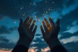 © xxom.o - Hands Reaching for the Stars - Dreamy Night Sky Fantasy Concept
