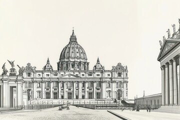 Canvas Print - Historic architecture in Vatican City