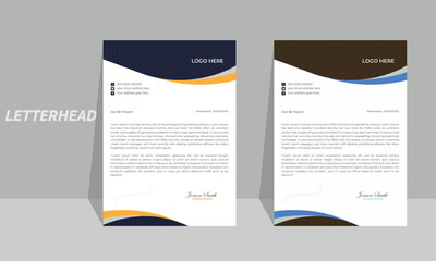 Creative simple modern business letterhead template design 