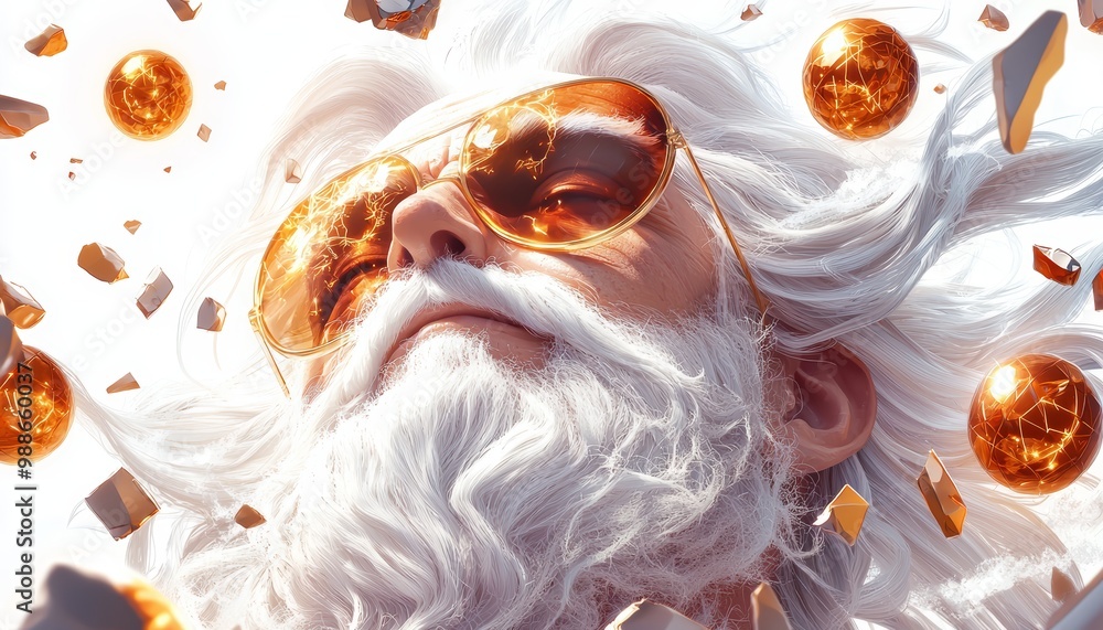 An 8k portrait of a wise old wizard with a long, white beard and ...