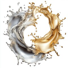 Canvas Print - Silver and gold splash art accessories expression.