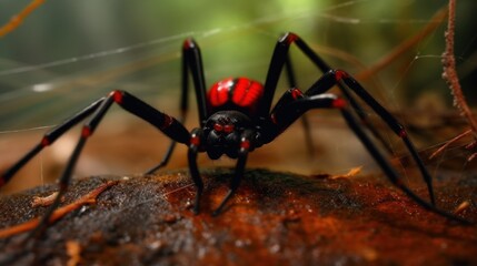 Close-up of a Red-Backed Spider