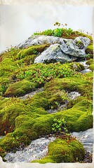 Poster - Green Moss On Rocks In Nature